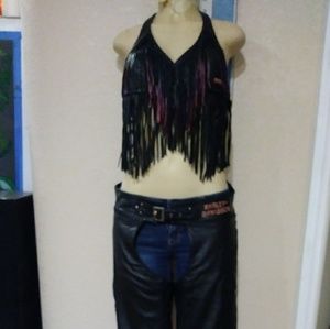 Harley Davidson Leather Fringe Top and chaps